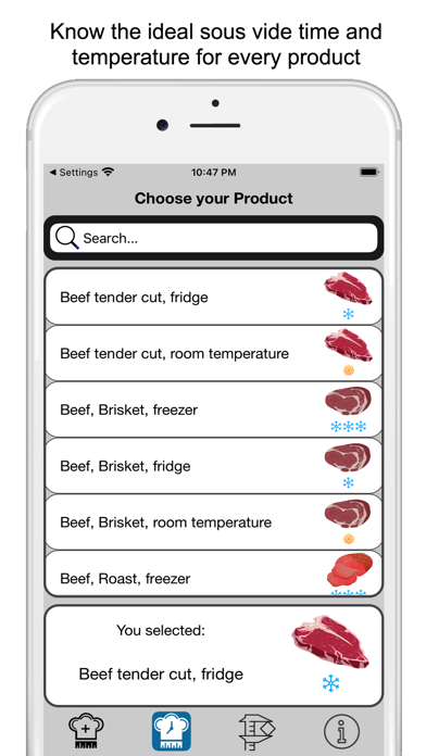 Sous Vide Timing Ruler Screenshot