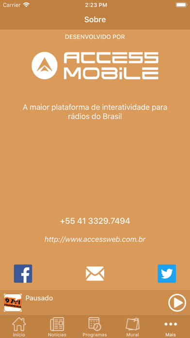 Rádio Fronteira FM 97.1 Screenshot