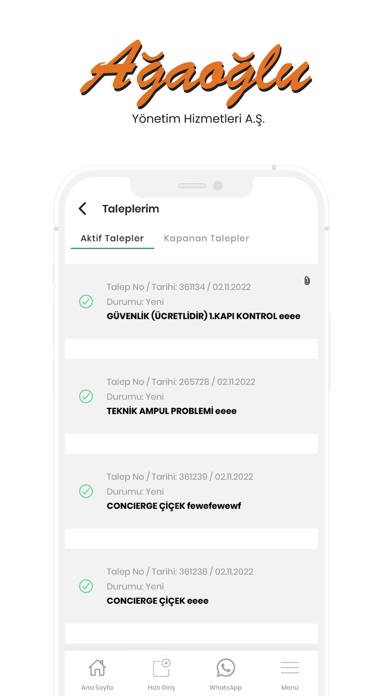 Ağaoğlu Yönetim Screenshot
