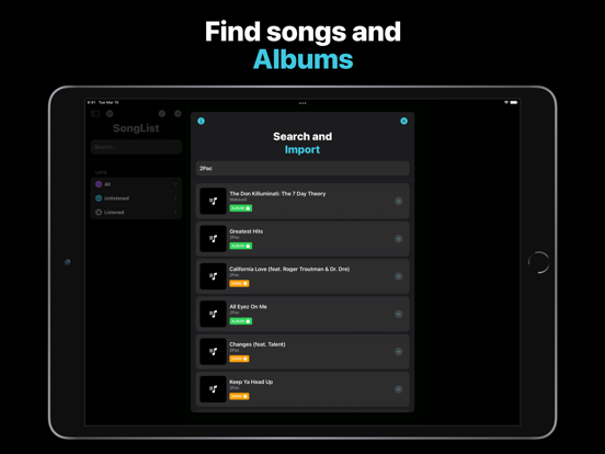 SongList: Save Music for Later iPad app afbeelding 4