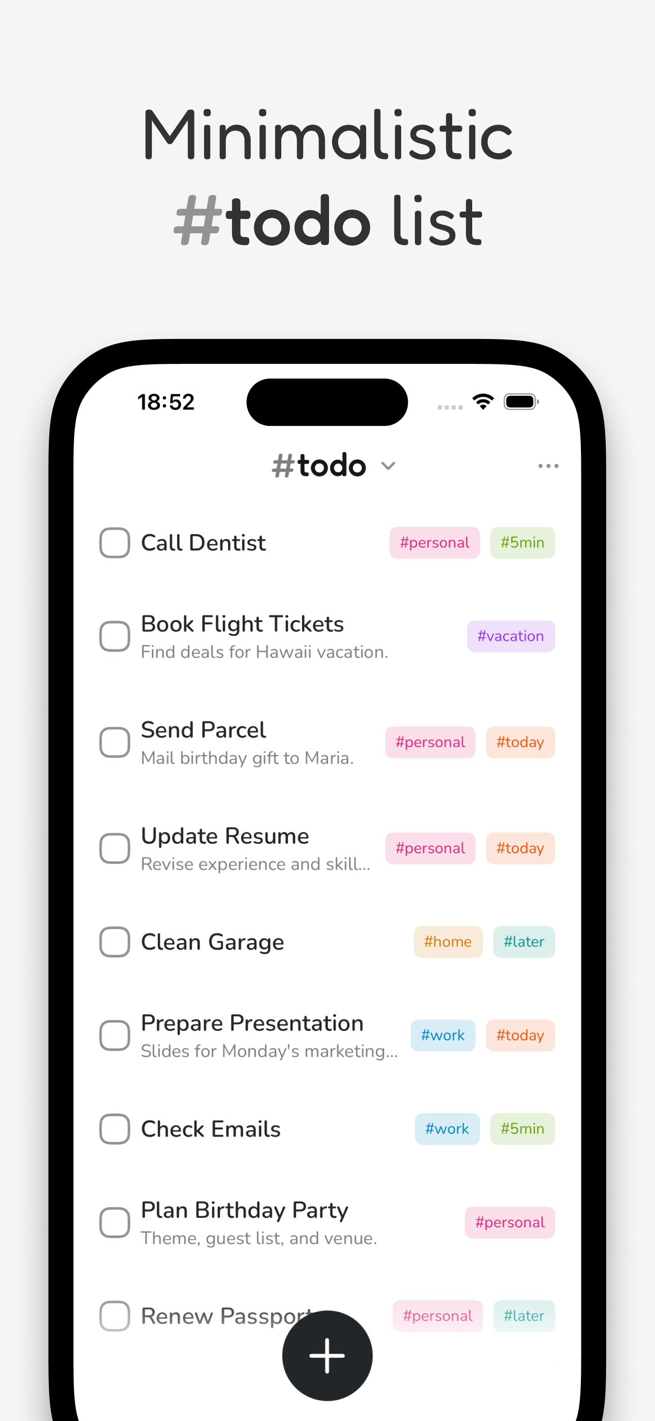 #todo — Minimalistic To-Do App