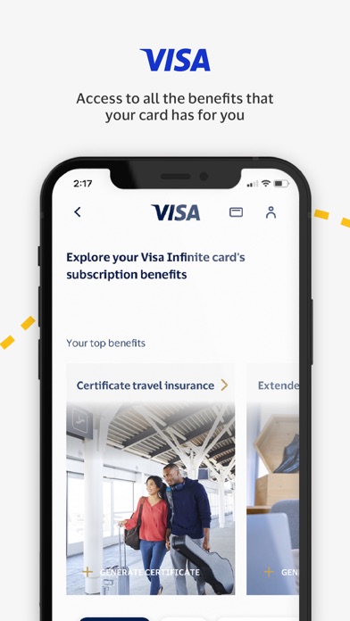 Visa Benefits Screenshot