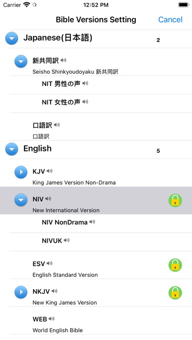 Japanese English Audio Bible Screenshot