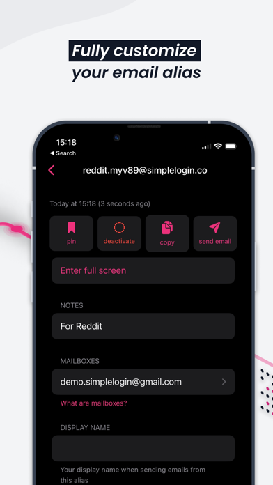 SimpleLogin - Email alias Screenshot