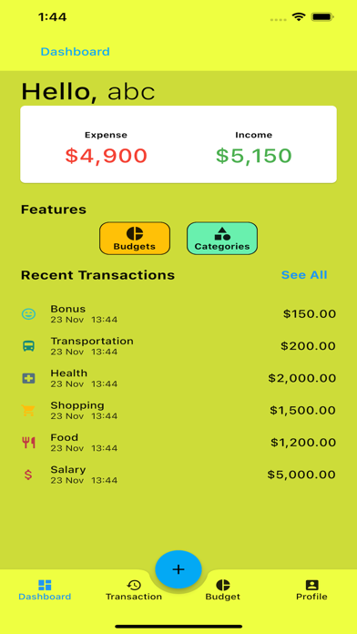 Expense tracker budget money Screenshot