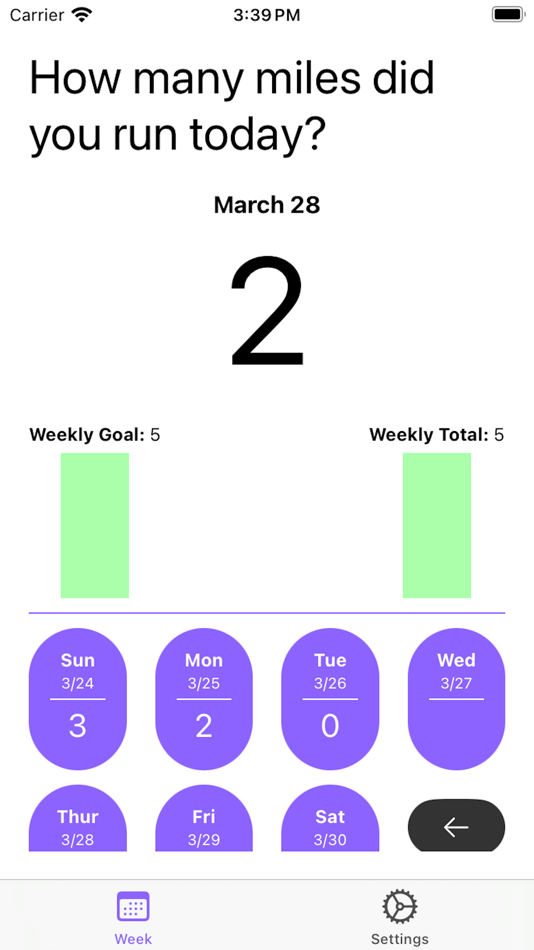 Weekly Mile Tracker (iOS) 由: Moses Harding Weekly Mile Tracker (iOS) 由: Moses Harding