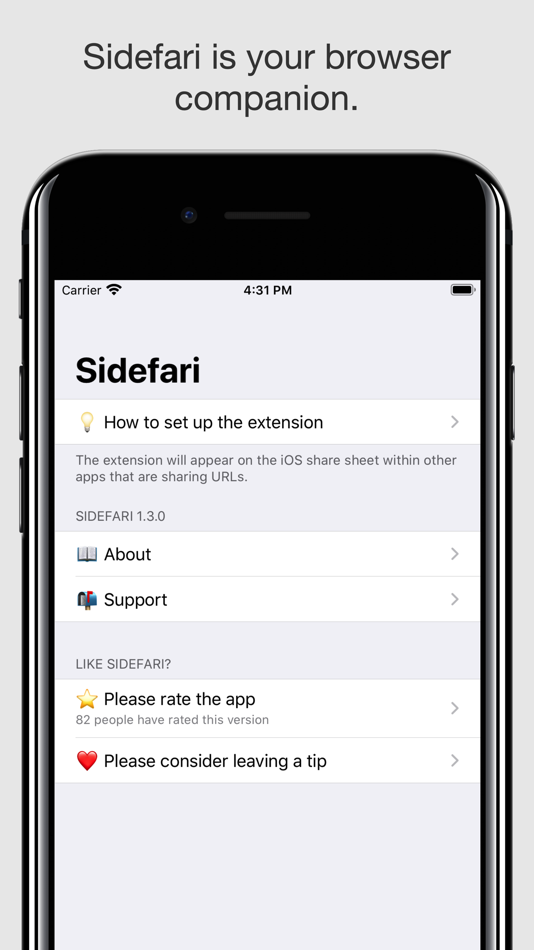 #2. Sidefari (iOS) 由: Francisco Cantu
