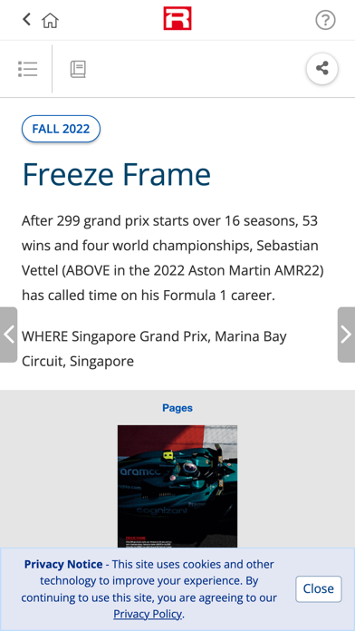 RACER Magazine Screenshot