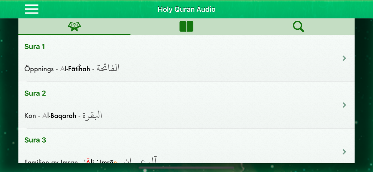 Quran Audio mp3 Pro in Swedish