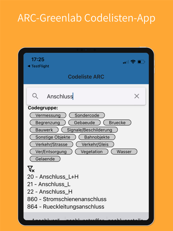 ARC Codelisten-App