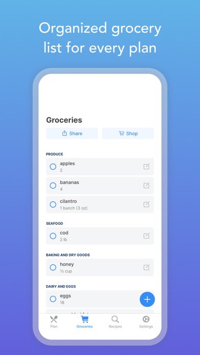 Intent - Meal Planner Screenshot