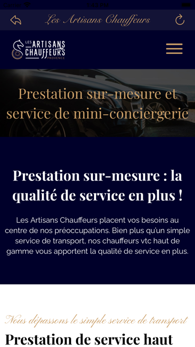 Les Artisans Chauffeurs - VTC Screenshot
