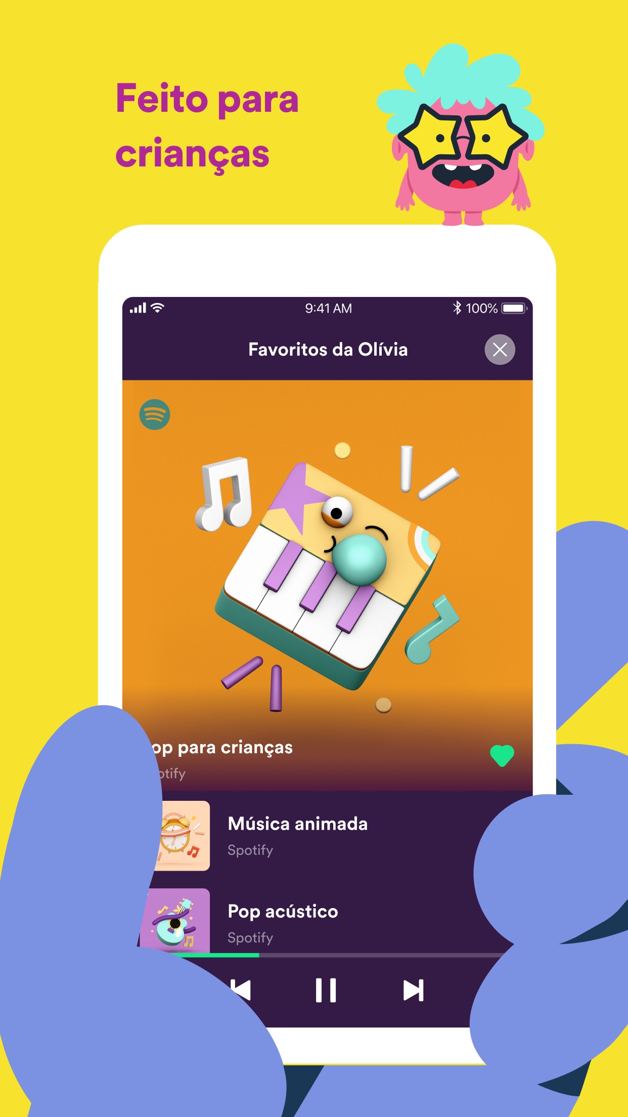 Screenshot do app Spotify Kids