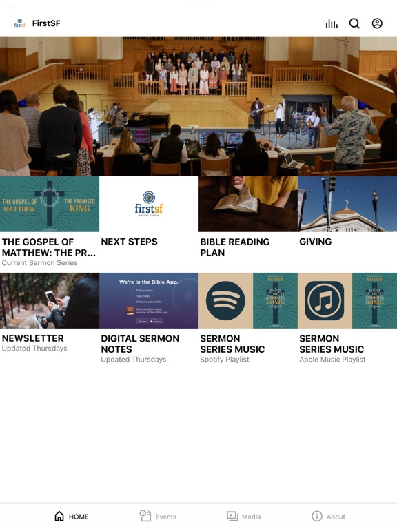 FirstSF Church iPad screenshot 1 - Lifestyle app
