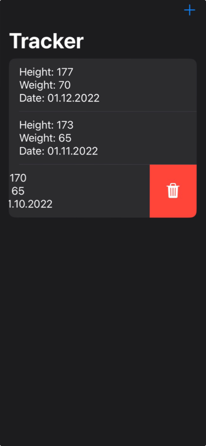 Height and Weight Tracker