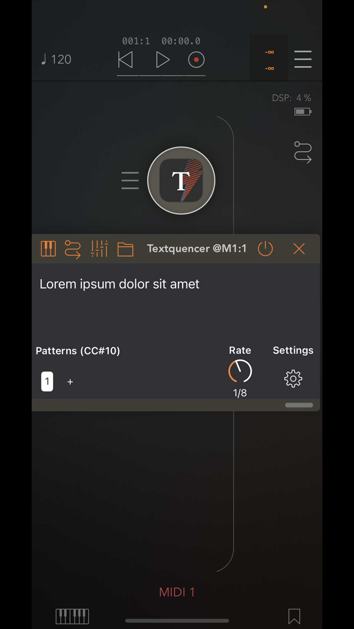 Textquencer AUv3 MIDI