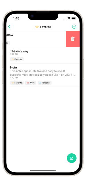 Note: Widget Notes App Screenshot