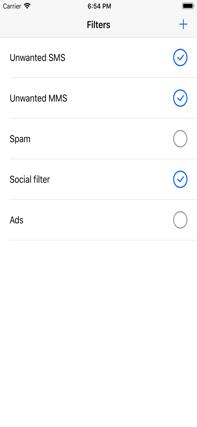 Message Filter - Unwanted SMS