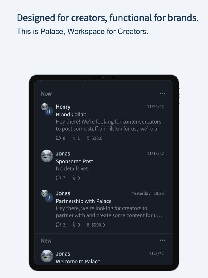 Palace Workspace for Creators