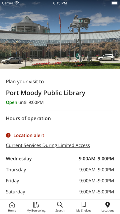 Port Moody Public Library Screenshot