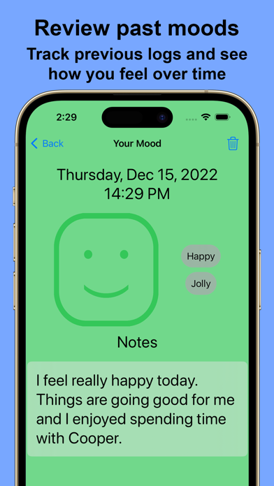 Blue Mood Tracker Screenshot