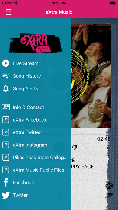 Extra Music 102.1 and 89.1 FM Screenshot