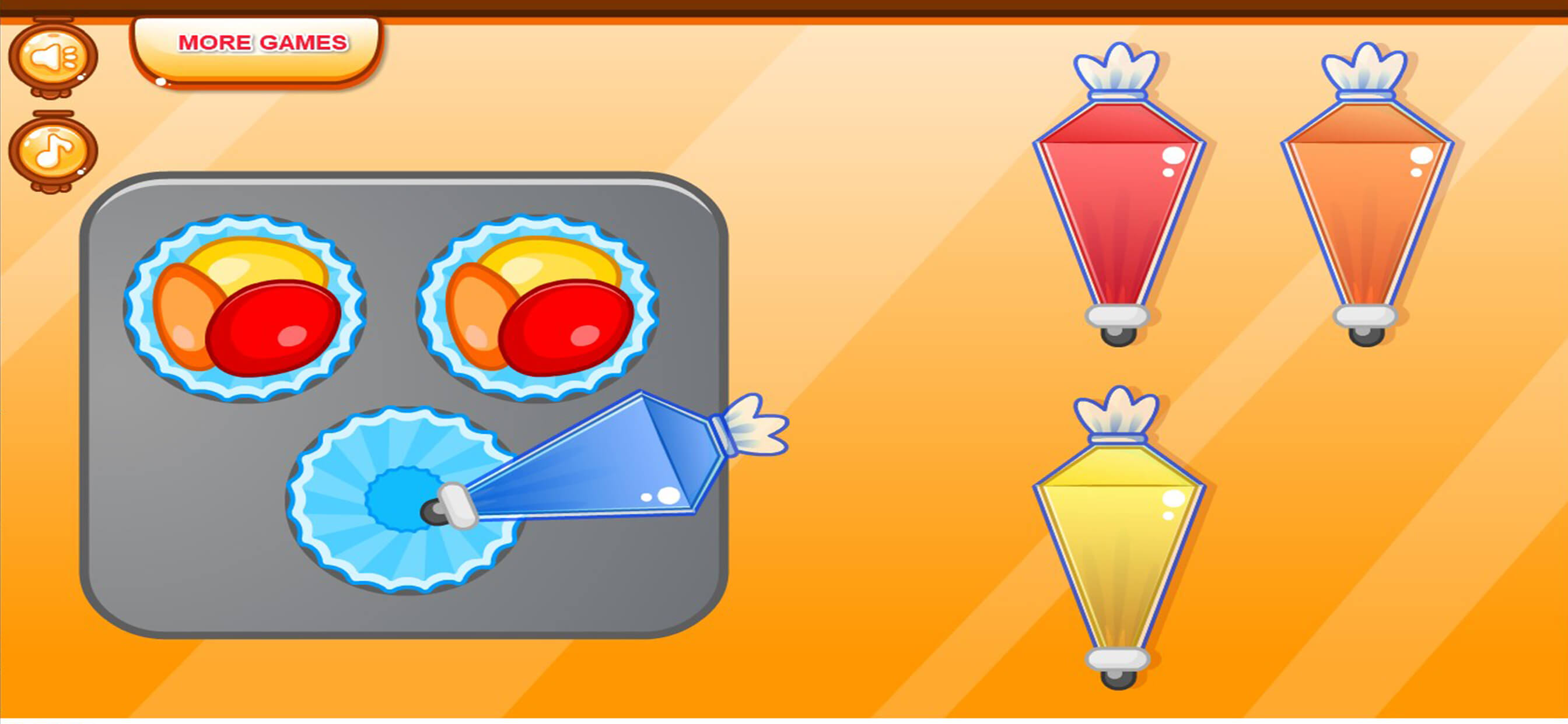 Cooking colorful cupcakes game