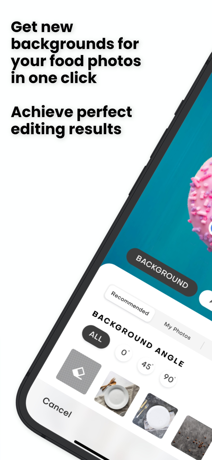 Food App camera and photo editor
