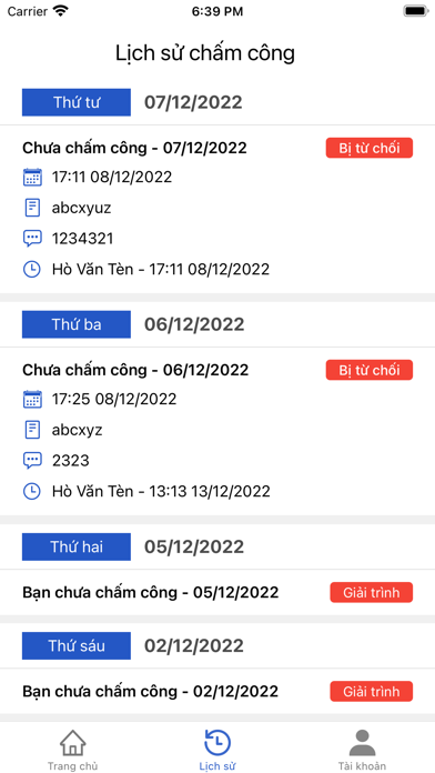 Chấm công online Screenshot