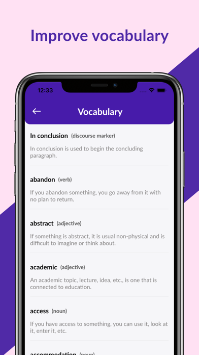 IELTS Exam vocabulary Screenshot