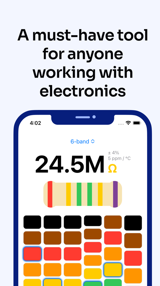 #1. Resistor Color Band Calculator (iOS) 由: Aryaman Sharda