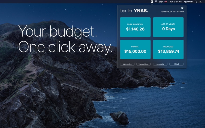 bar for YNAB Screenshot
