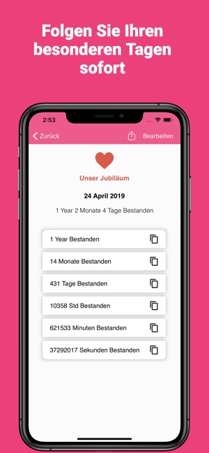 Liebestage - Liebeszähler im App Store