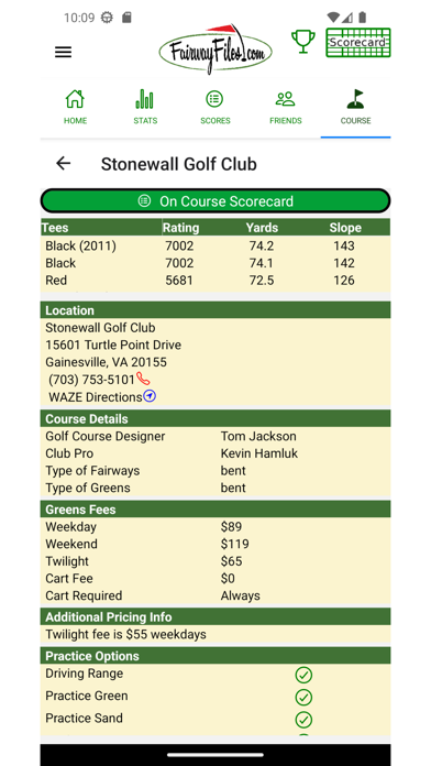 FairwayFiles Golf Scorecard Screenshot