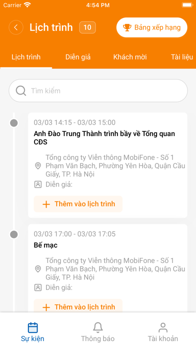 MobiFone Event Screenshot