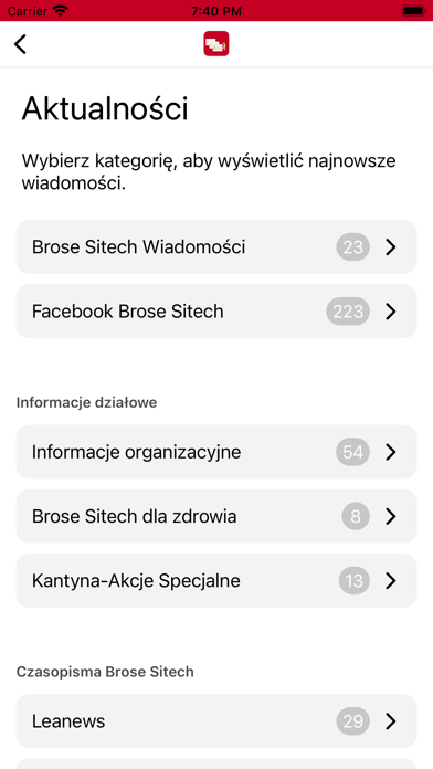 Brose Sitech App Screenshot