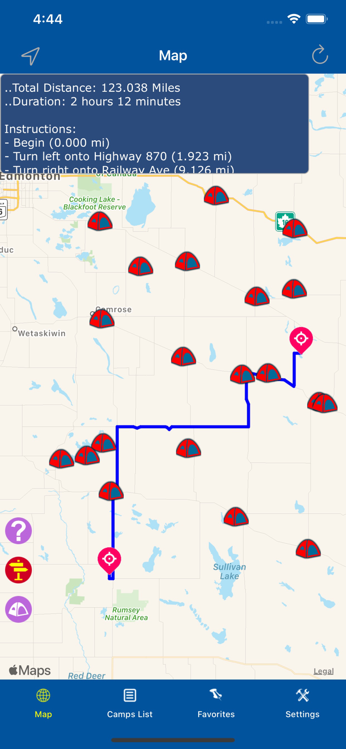 Alberta – Camping and RV spots