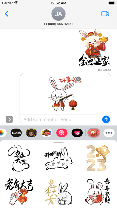 Rabbit Chinese New Year 兔年快樂貼圖 Screenshot