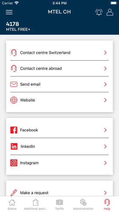 My Mtel Switzerland Screenshot
