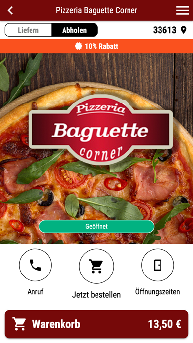 Pizzeria Baguette Corner Screenshot 1 - AppWisp.com Pizzeria Baguette Corner Screenshot 1 - AppWisp.com