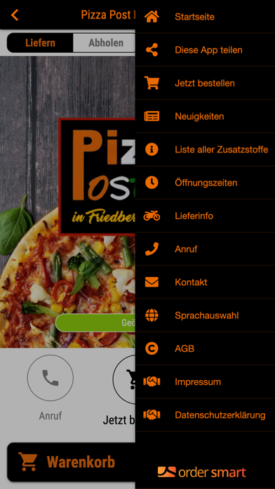 Pizza Post Lieferservice Screenshot