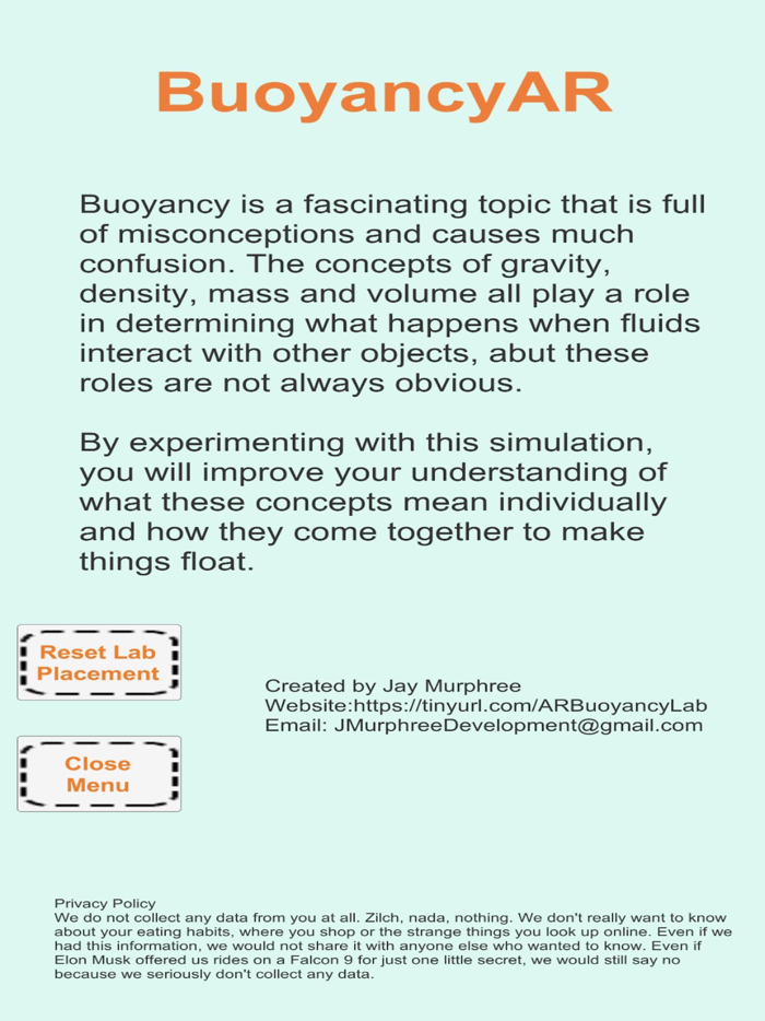 AR Buoyancy Physics Sim