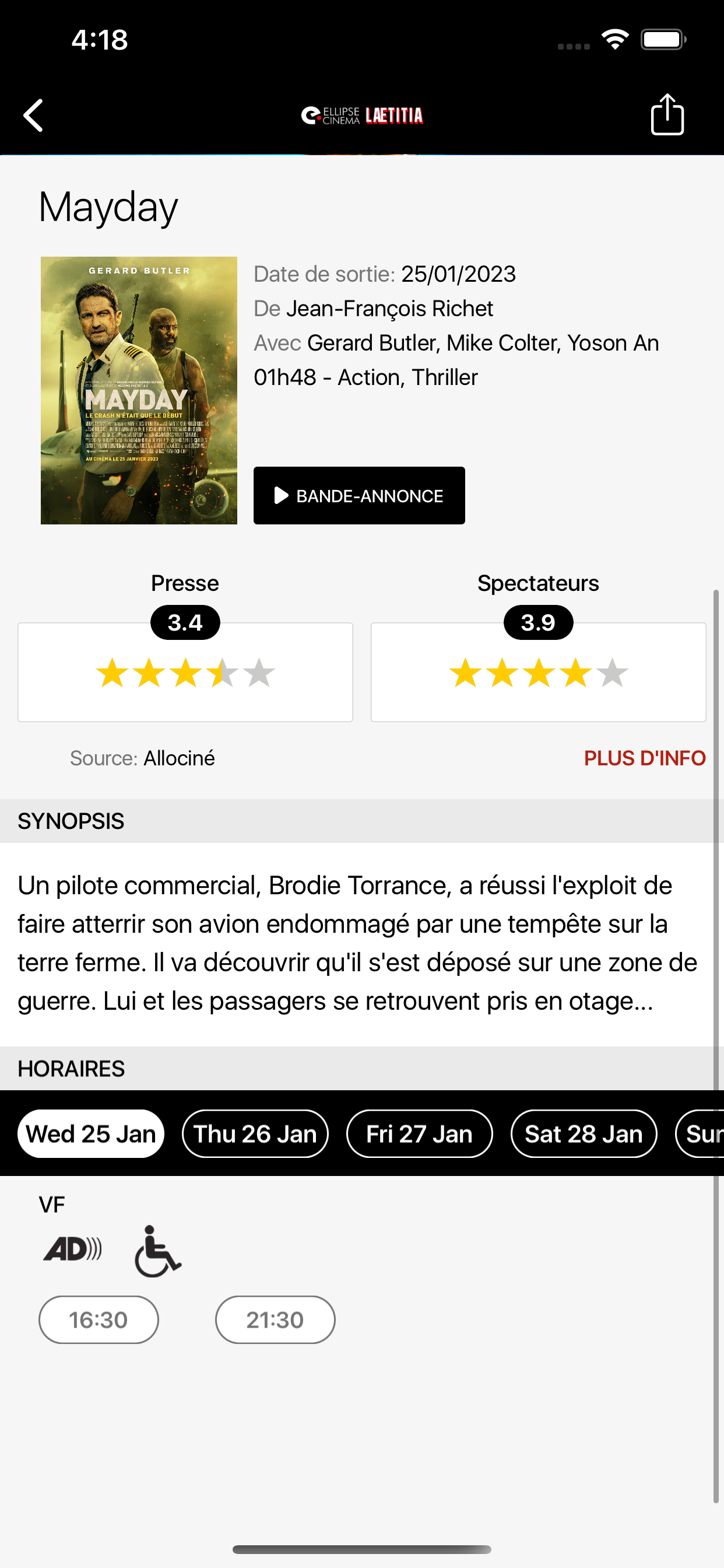 Ciné Ajaccio: Ellipse/Laetitia