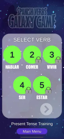 Game screenshot Spanish Verbs Galaxy Game apk