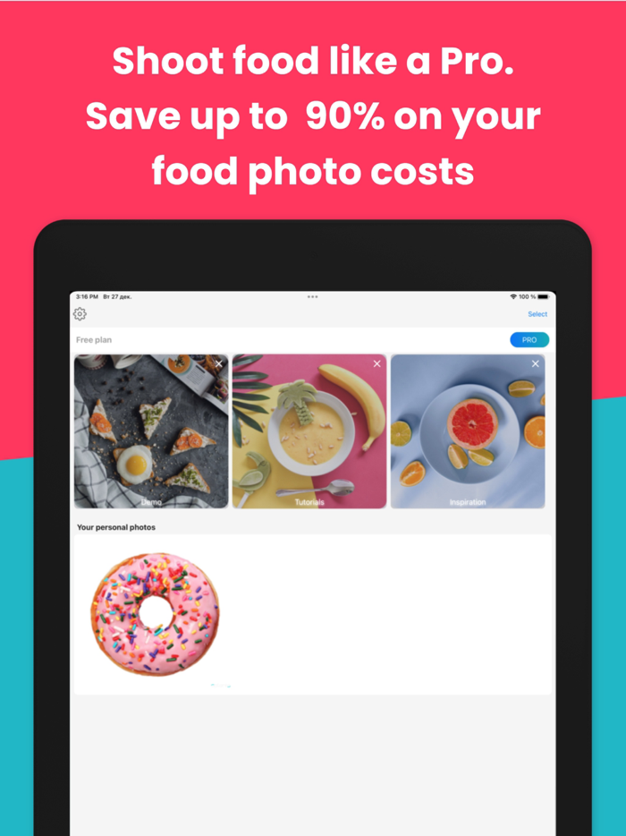 Food App camera and photo editor