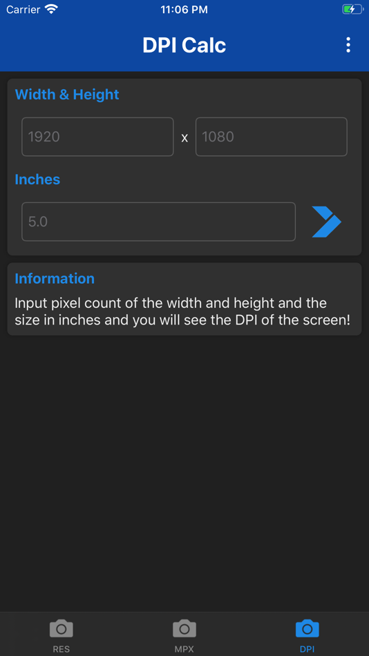 #6. Megapixel Calculator (iOS) بواسطة: Tihomir Radev