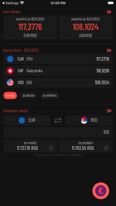 Screenshot #1 pour Kursna lista