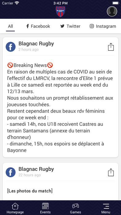 Blagnac Rugby Screenshot