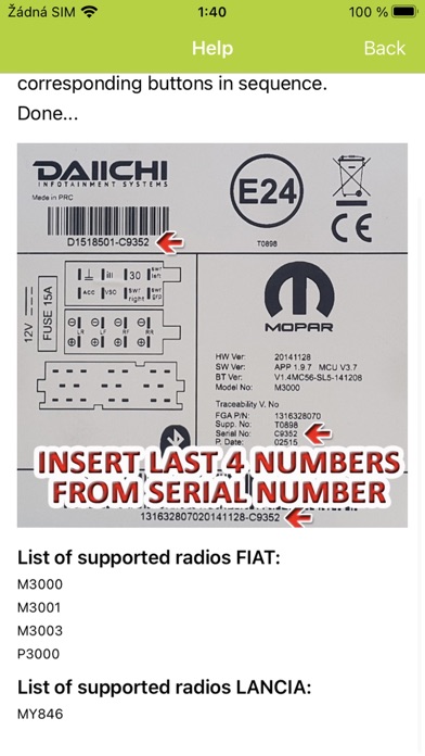 RADIO CODE for FIAT DAIICHIのおすすめ画像3