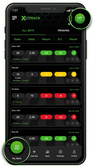 XBet Track Sports Bet Tracker Screenshot